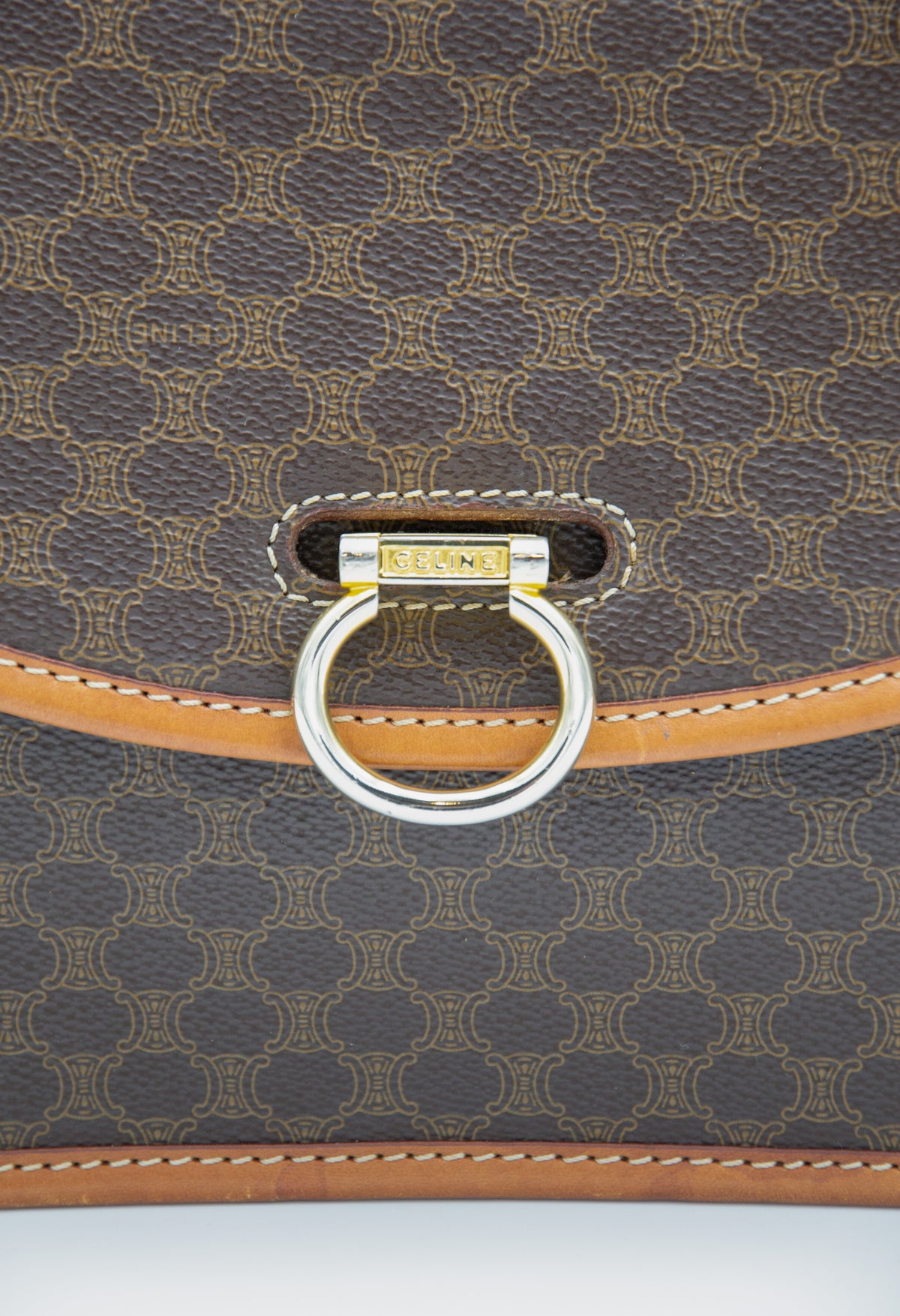 Sac Crossbody Céline Vintage Macadam en Toile Enduite