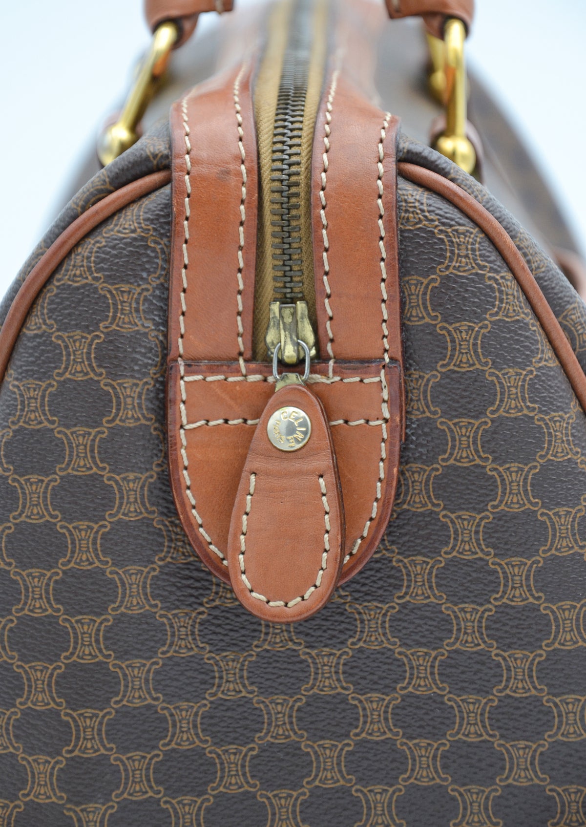 Sac Boston Céline vintage en toile Macadam