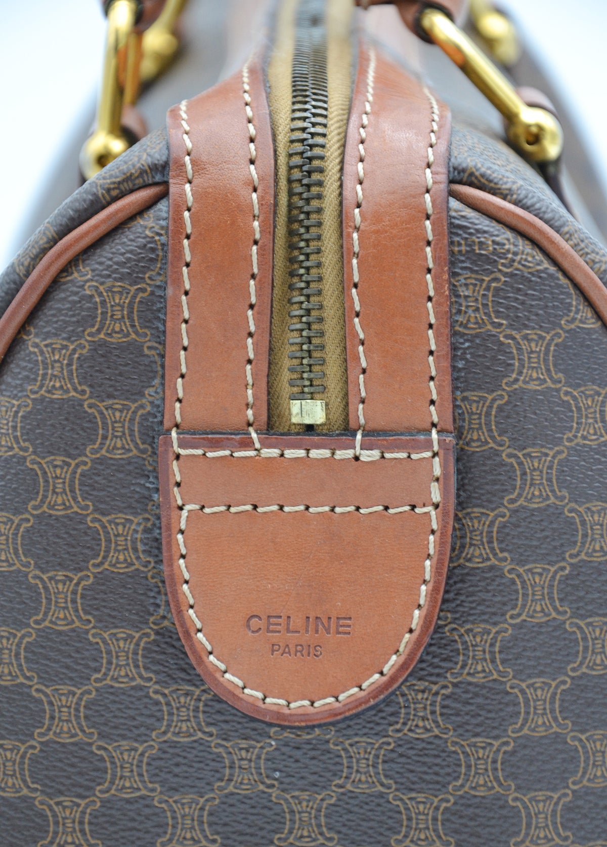 Sac Boston Céline vintage en toile Macadam