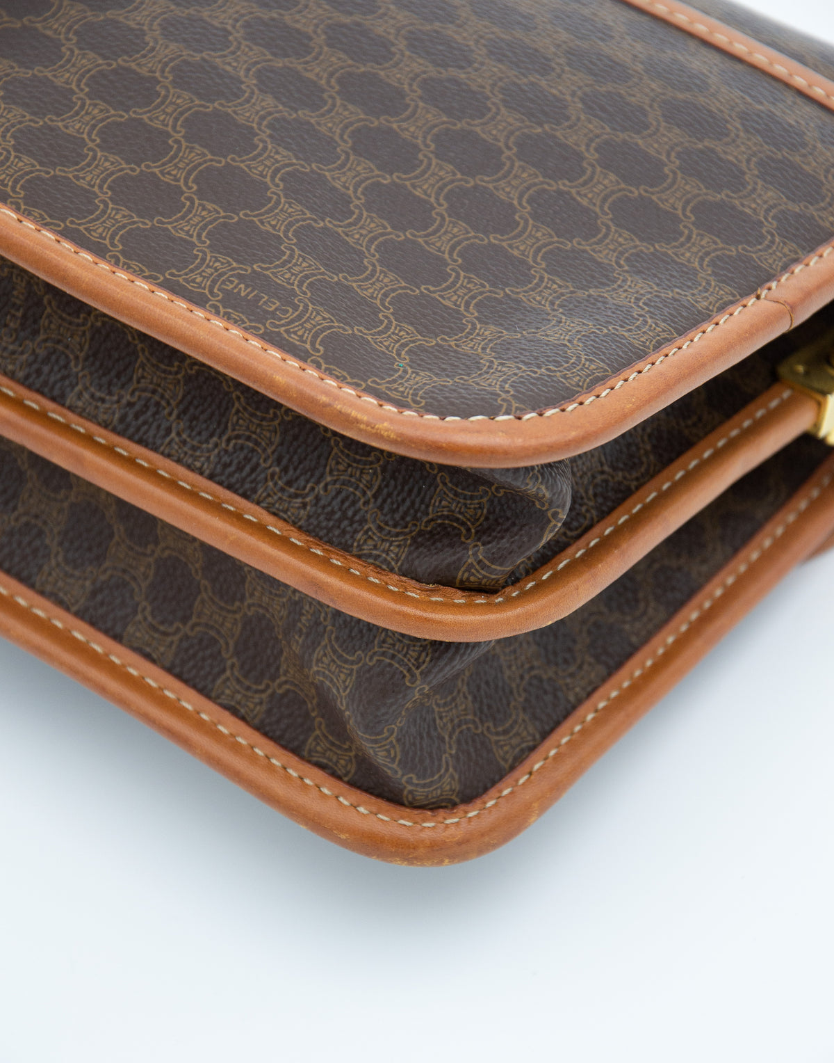 Sac Crossbody Céline Vintage Macadam en Toile Enduite