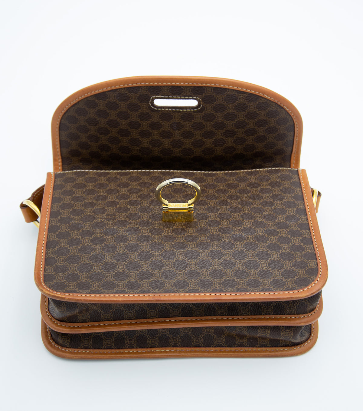 Sac Crossbody Céline Vintage Macadam en Toile Enduite