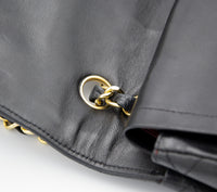 Vintage Chanel Double Flap Bag in Black Quilted Lambskin Leather (1986-1988)