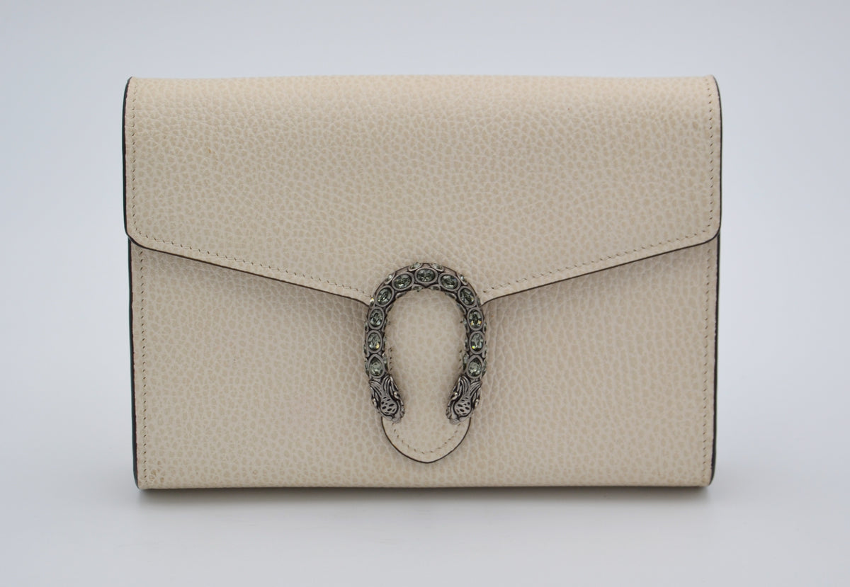 Dionysus Wallet on Chain Gucci blanc