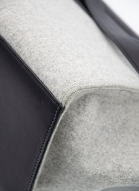 Sac trapèze Celine en cuir lisse noir et laine feutrée grise