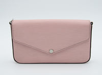 Pochette Félicie Louis Vuitton en cuir Épi rose poudré