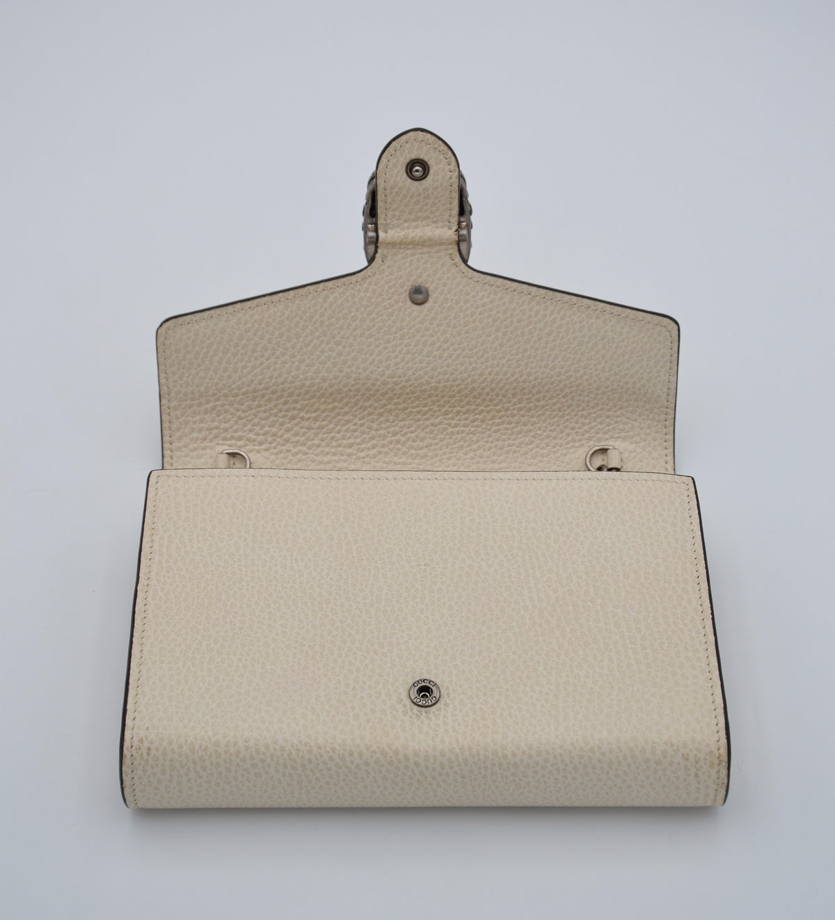 Dionysus Wallet on Chain Gucci blanc