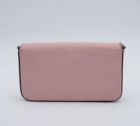 Pochette Félicie Louis Vuitton en cuir Épi rose poudré