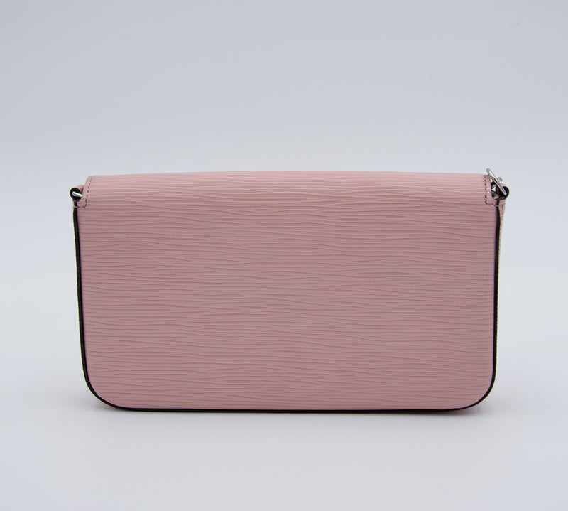 Pochette Félicie Louis Vuitton en cuir Épi rose poudré