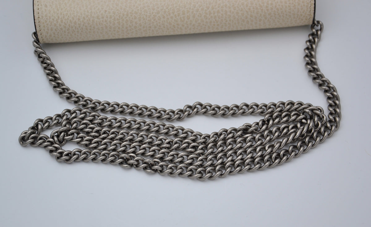 Dionysus Wallet on Chain Gucci blanc