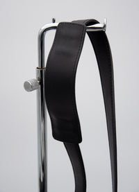 Sac trapèze Celine en cuir lisse noir et laine feutrée grise