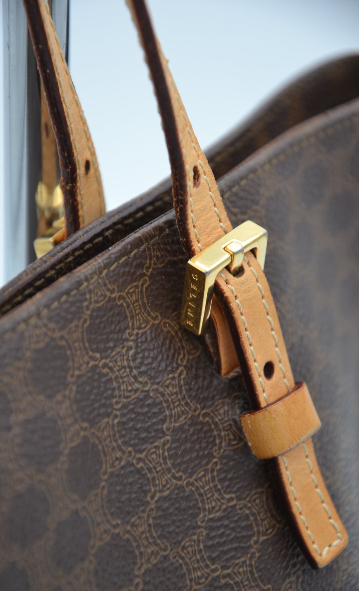 Tote Céline en toile Macadam marron – Vintage