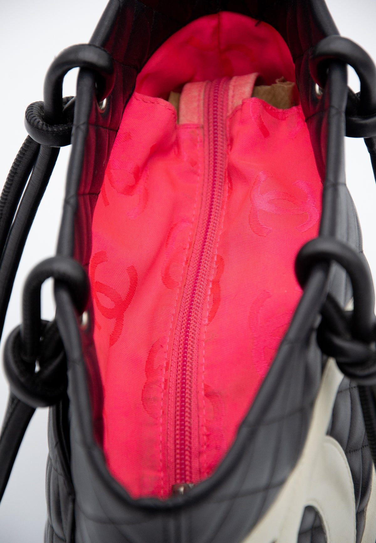 Vintage Chanel Cambon Tote Bag in Black Leather