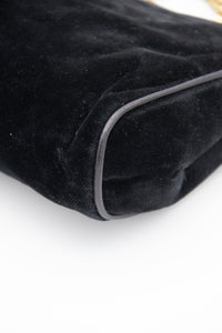 Sac Céline Vintage Daim Noir – Chaîne Triomphe & Fermoir Strass