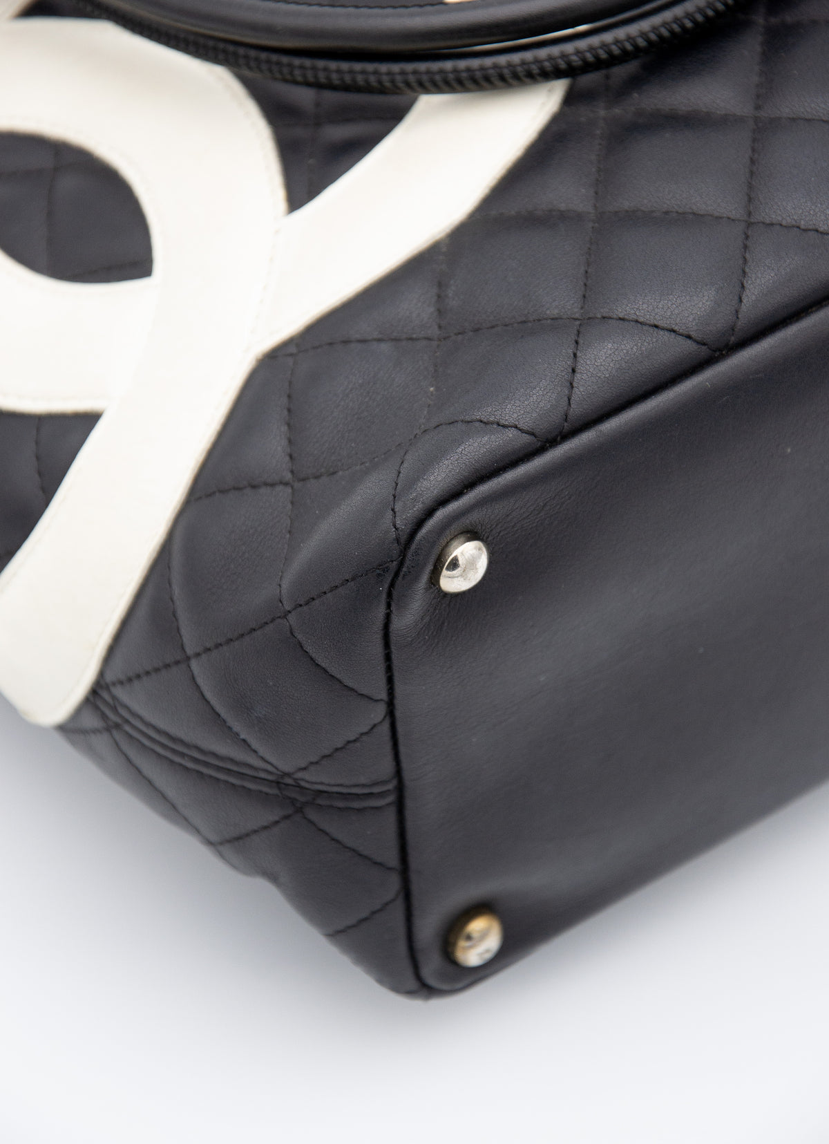 Vintage Chanel Cambon Tote Bag in Black Leather