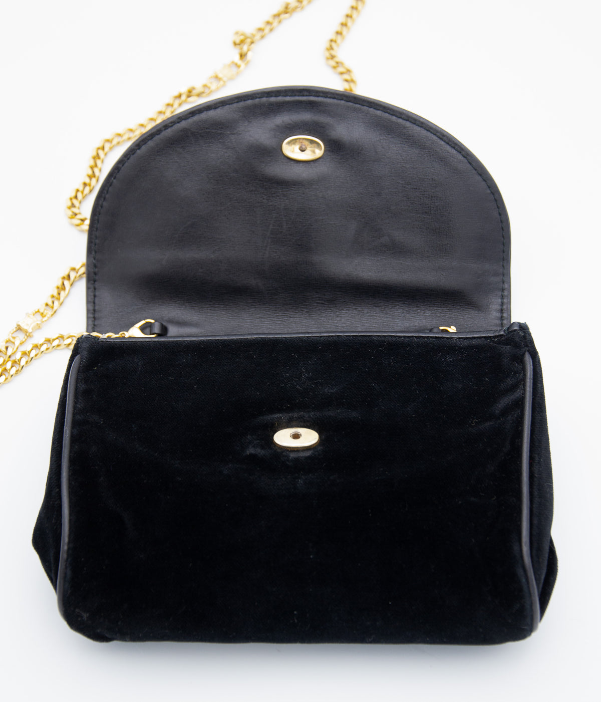 Sac Céline Vintage Daim Noir – Chaîne Triomphe & Fermoir Strass