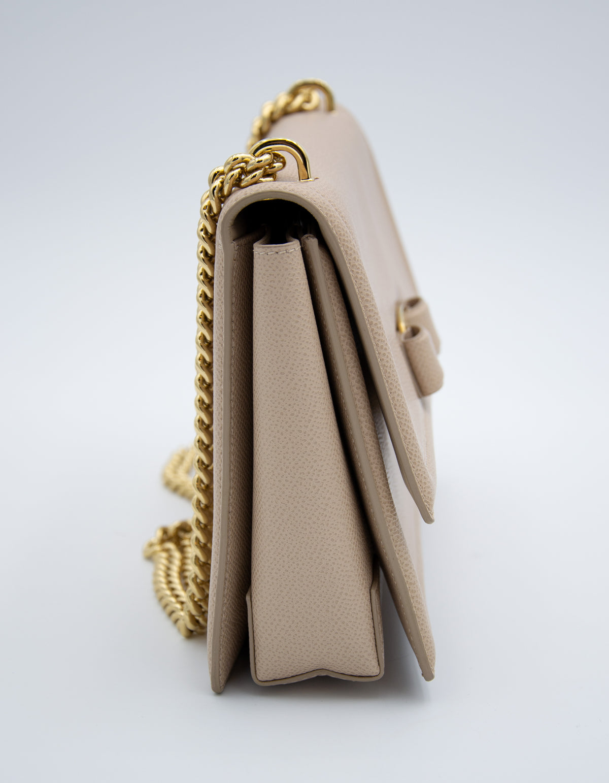 Sac Salvatore Ferragamo Ginny en Cuir Grainé Beige