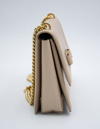 Sac Salvatore Ferragamo Ginny en Cuir Grainé Beige