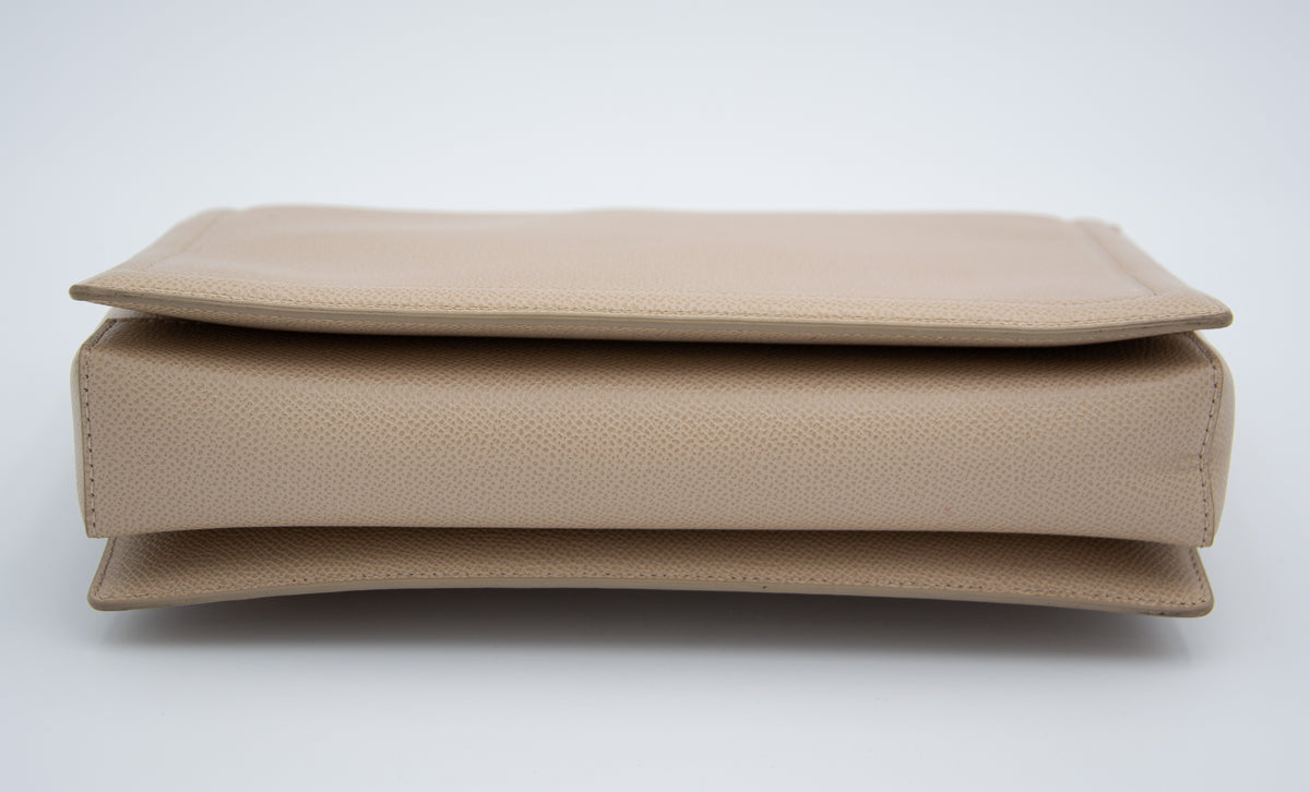 Sac Salvatore Ferragamo Ginny en Cuir Grainé Beige