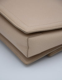 Sac Salvatore Ferragamo Ginny en Cuir Grainé Beige