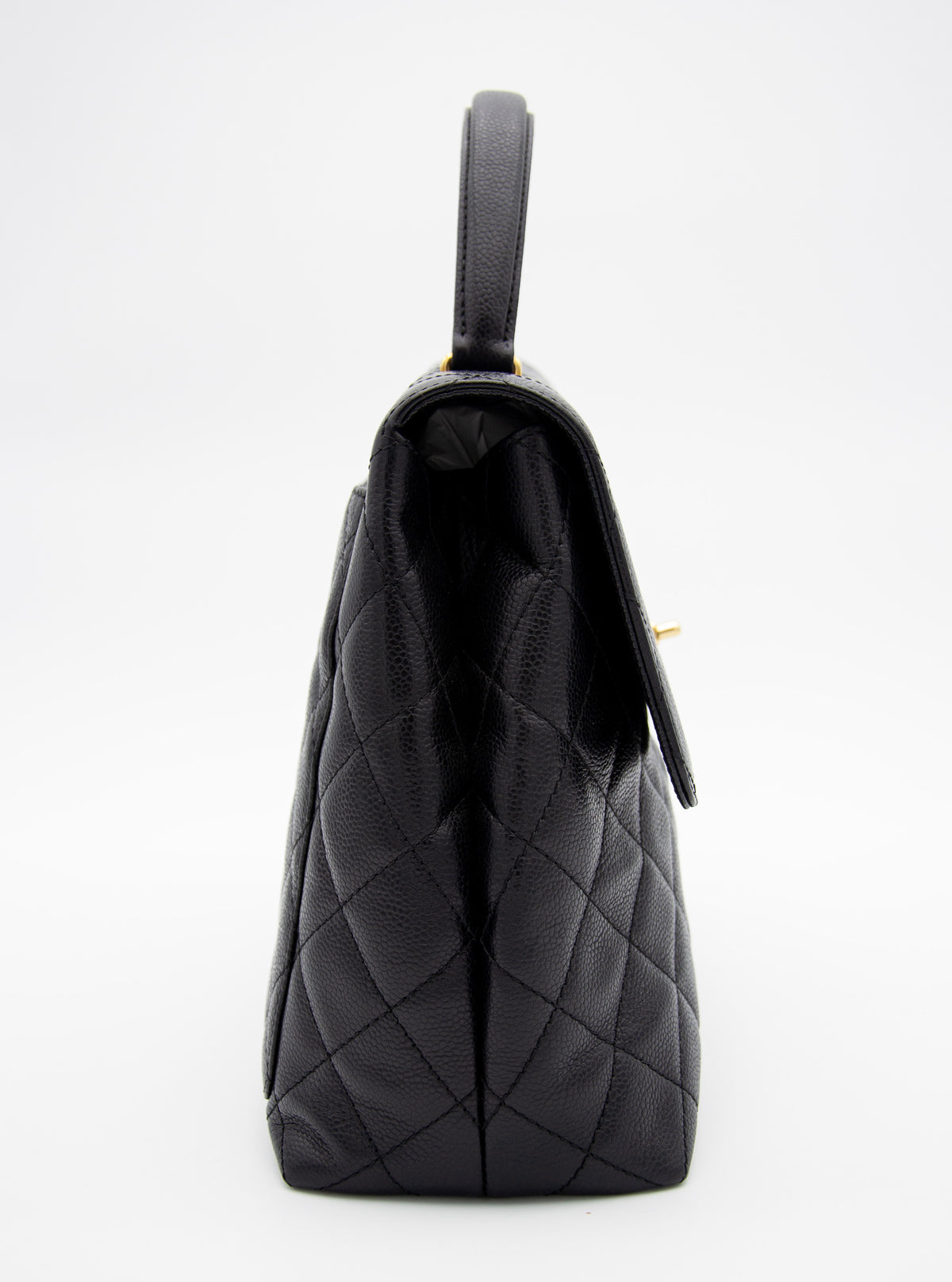 Vintage Chanel Top Handle Kelly Bag in Black Caviar Leather (2002-2003)