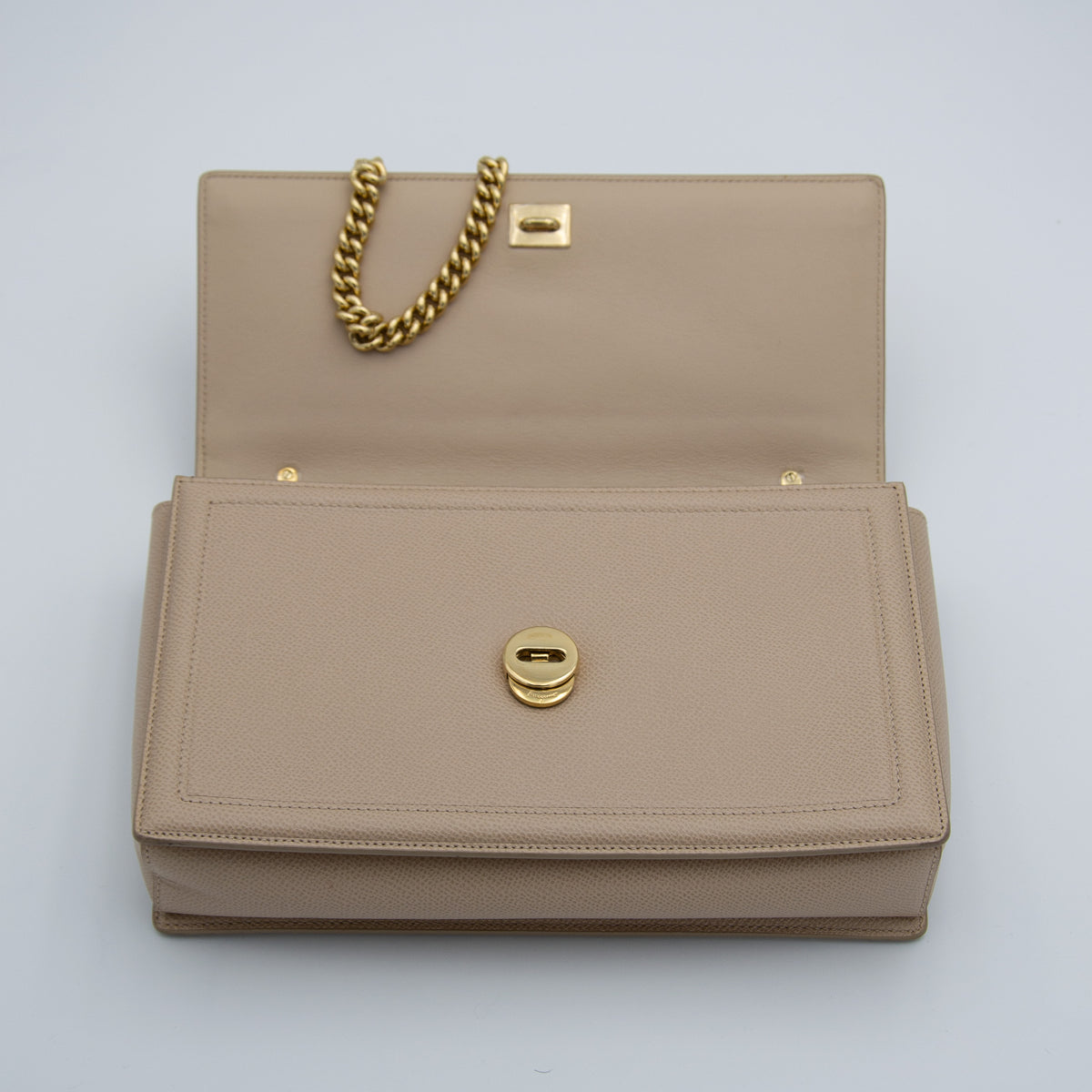 Sac Salvatore Ferragamo Ginny en Cuir Grainé Beige