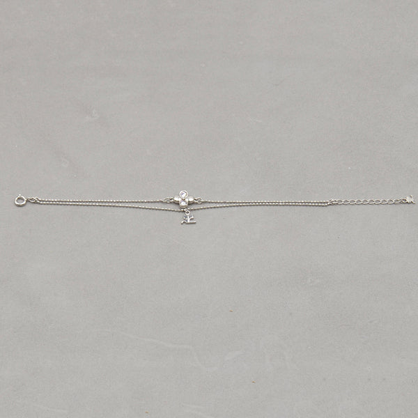 Bracelet fleur métal argenté