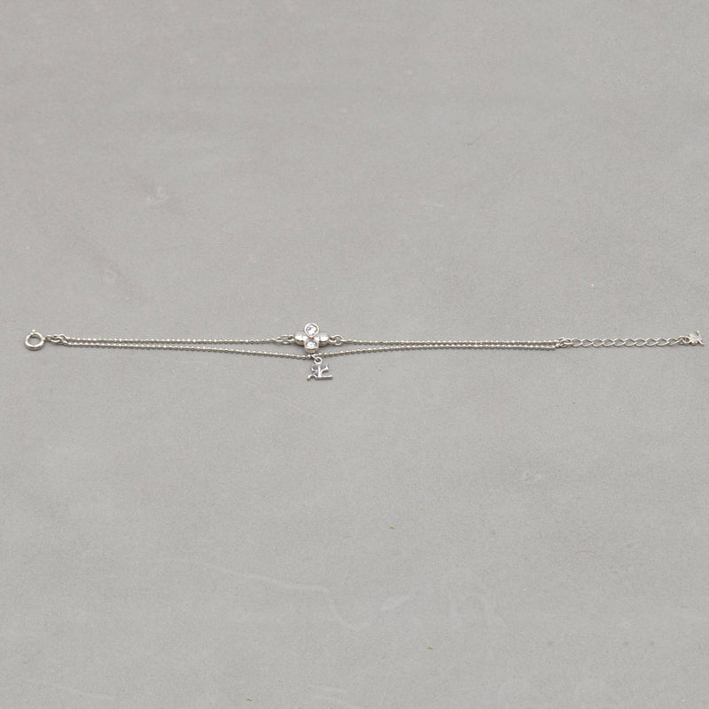 Bracelet fleur métal argenté