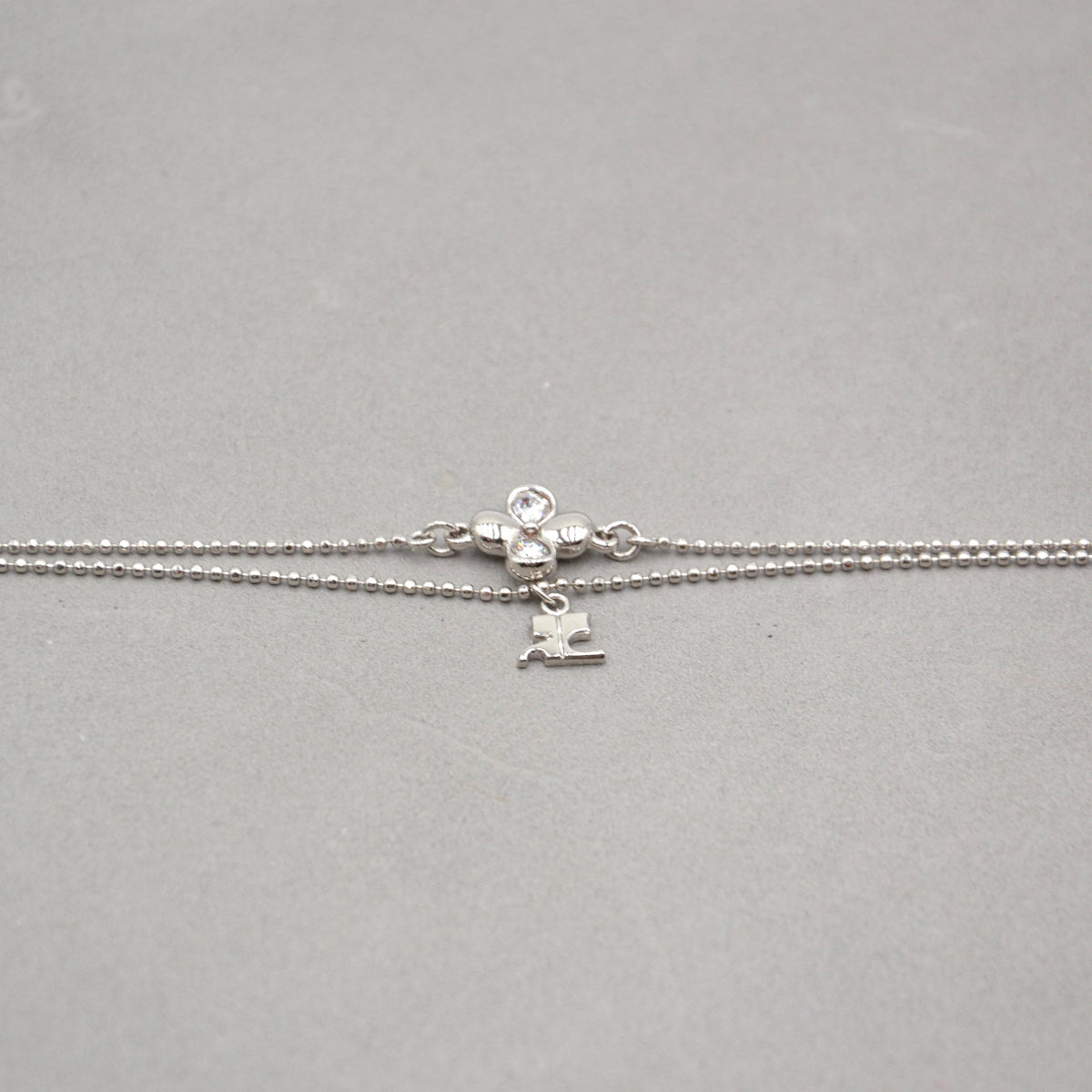 Bracelet fleur métal argenté