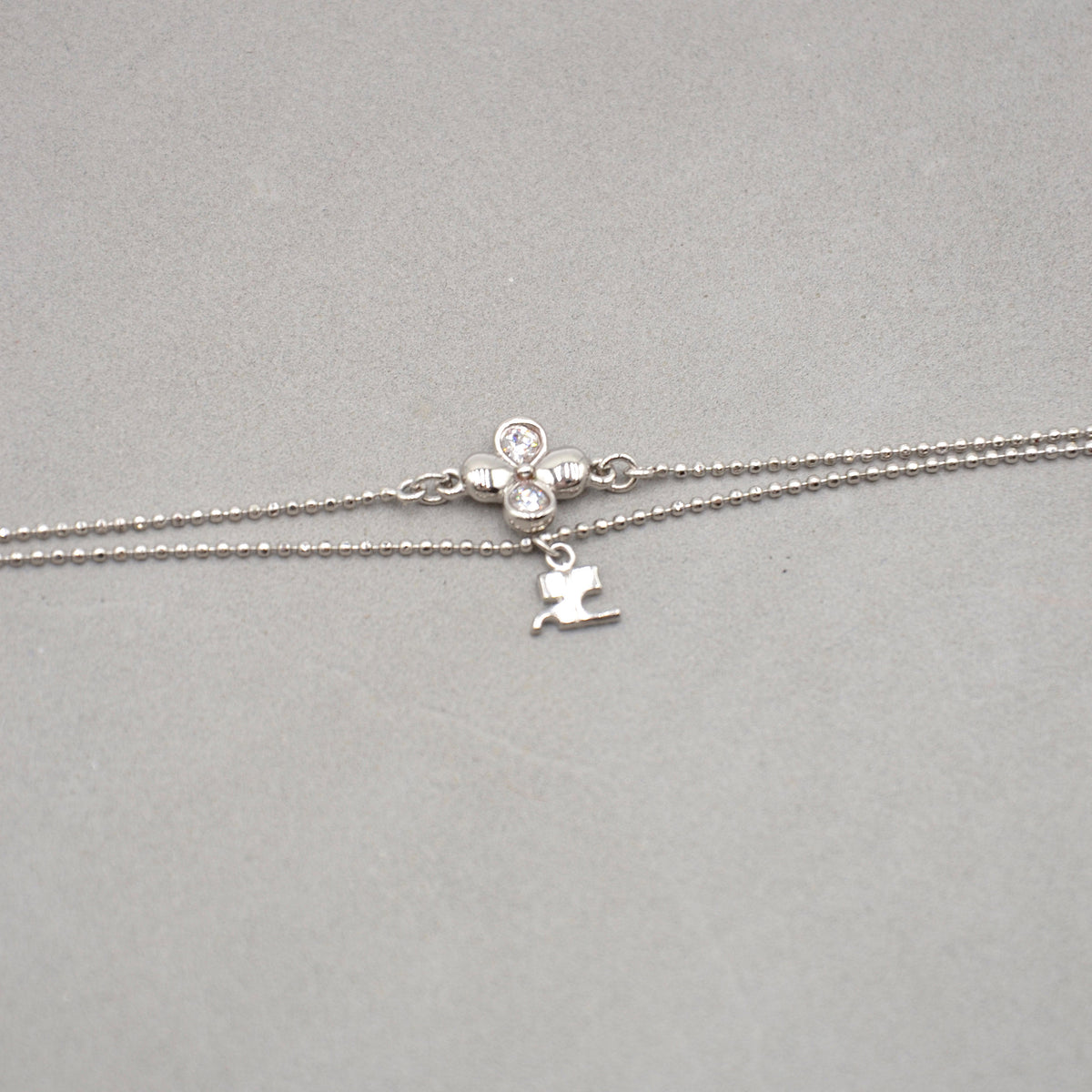 Bracelet fleur métal argenté