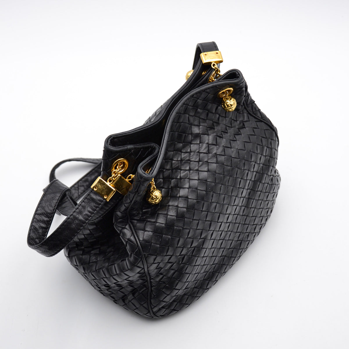 Sac Bottega Veneta Intrecciato noir vintage