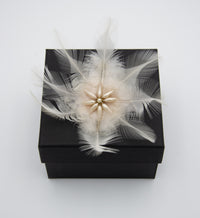 Broche Snowflake Plumes & Perles Nacrées