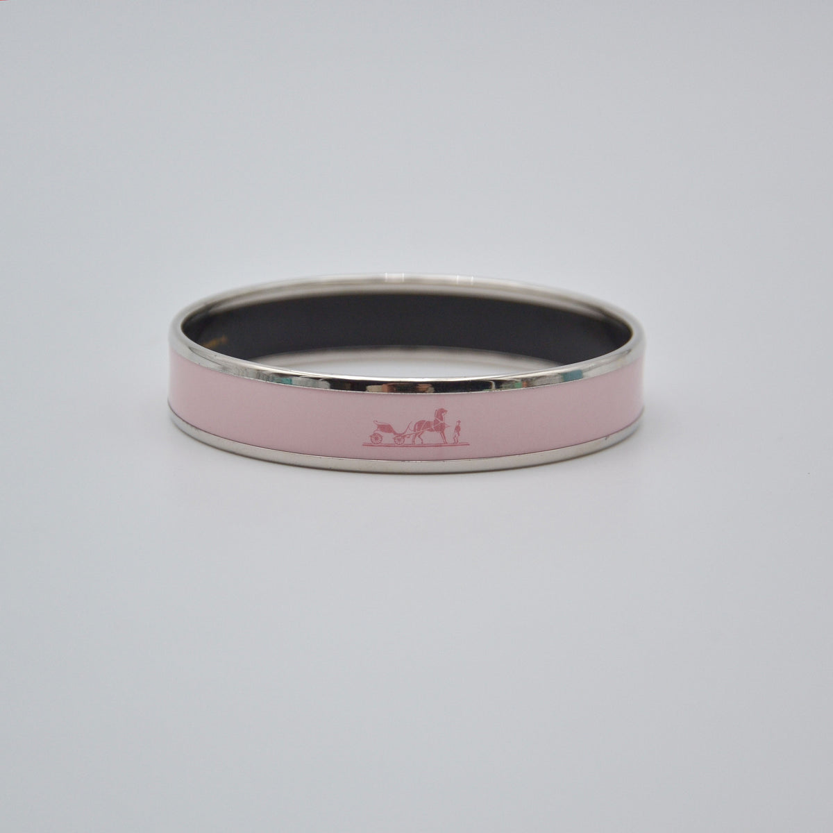 Bracelet Hermès émail rose motif calèche