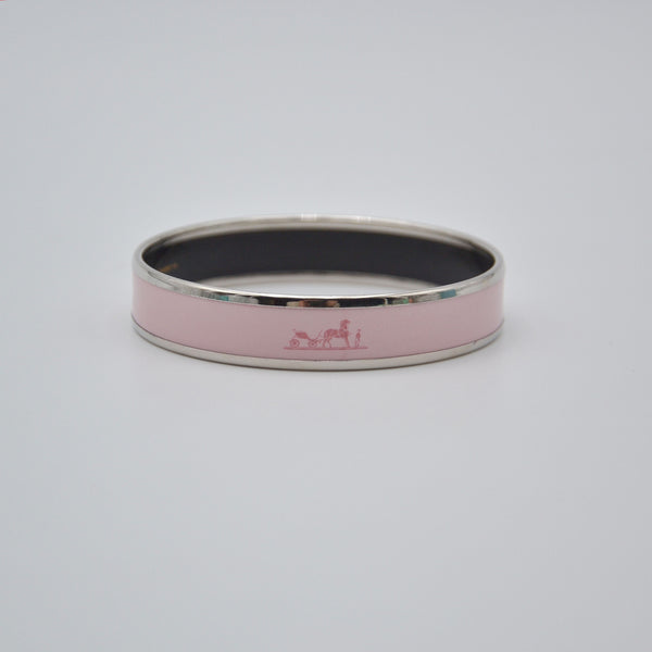 Bracelet Hermès émail rose motif calèche