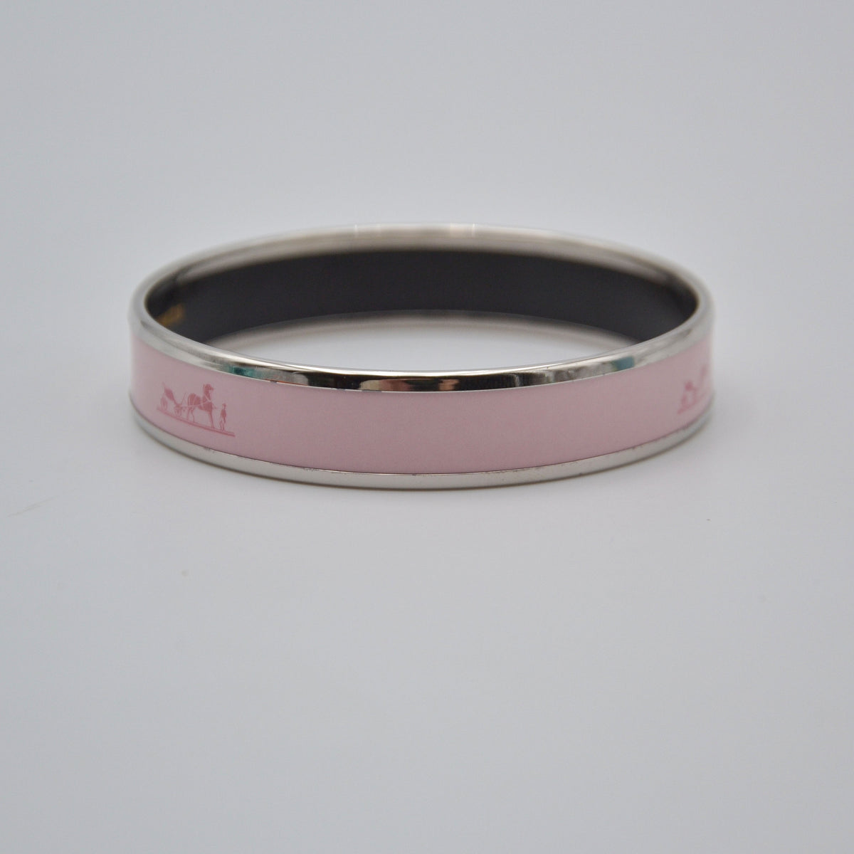 Bracelet Hermès émail rose motif calèche