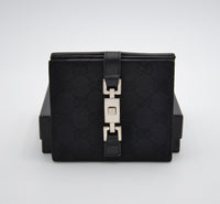 Portefeuille Gucci Vintage Toile GG Noir · Fermoir Jackie