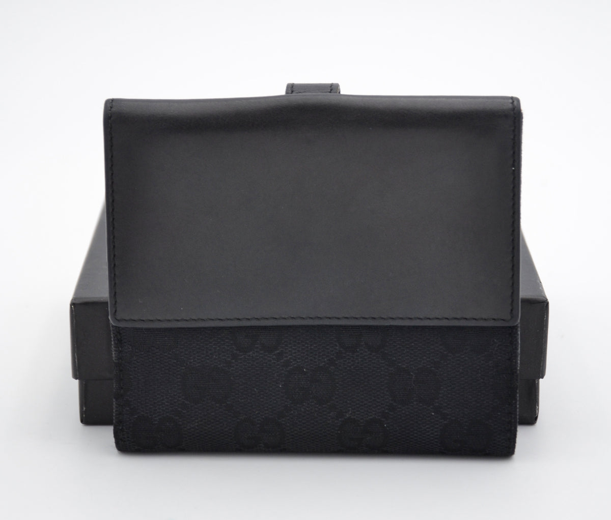 Portefeuille Gucci Vintage Toile GG Noir · Fermoir Jackie