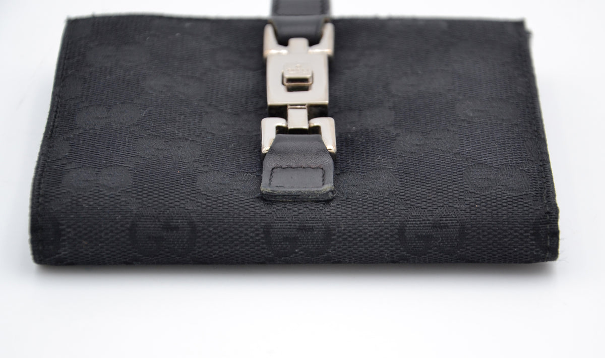 Portefeuille Gucci Vintage Toile GG Noir · Fermoir Jackie