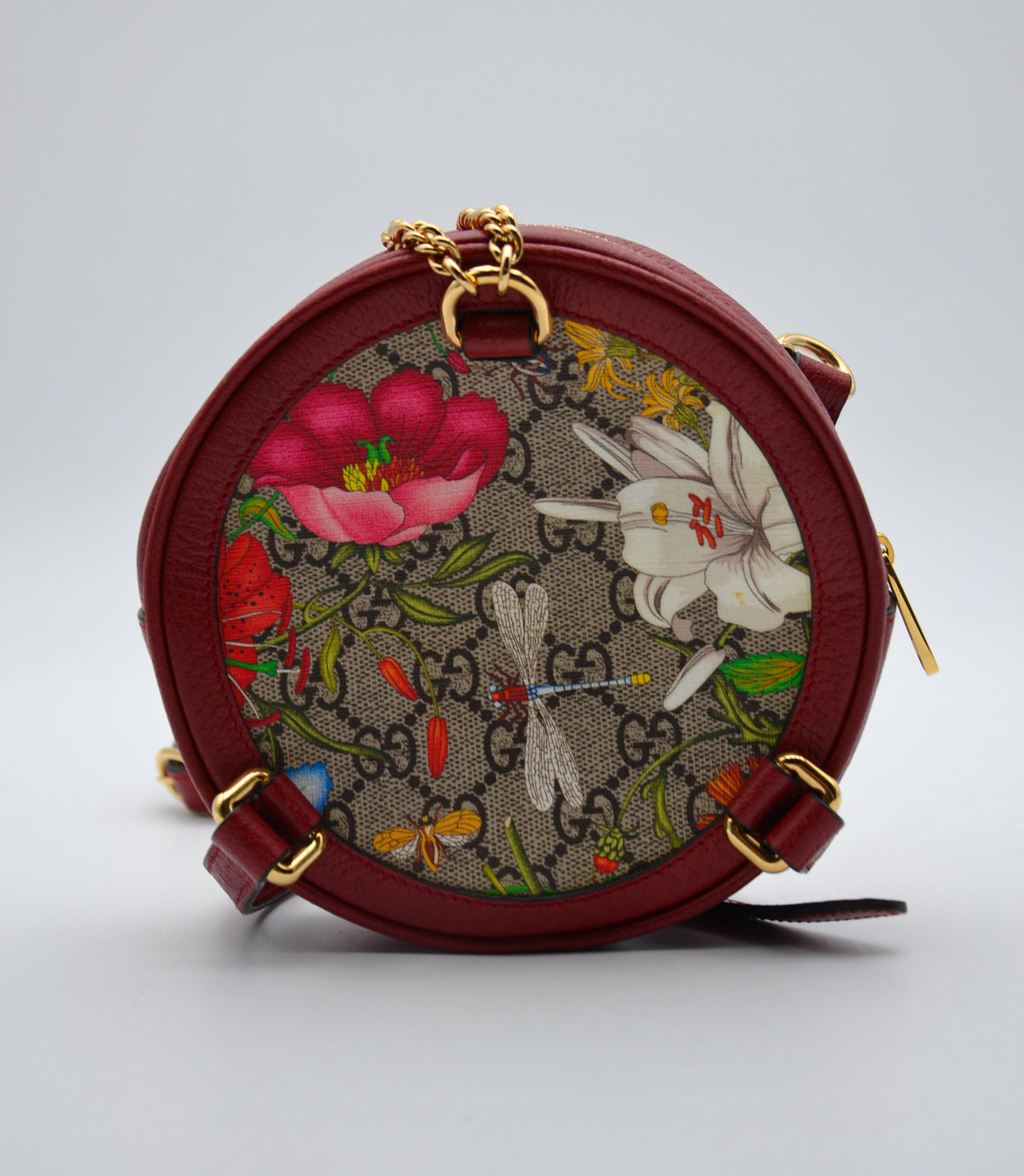 Mini sac à dos Gucci GG Supreme floral Bloom rouge