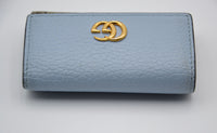 Porte-clés GG Marmont cuir bleu pastel