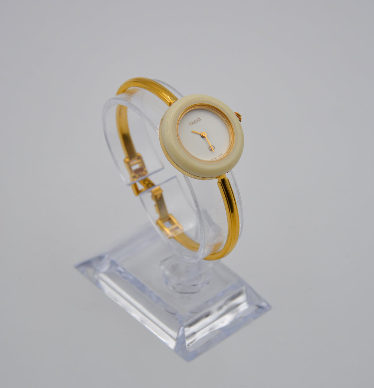 Montre Bezel femme beige quartz