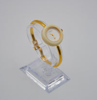Montre Bezel femme beige quartz