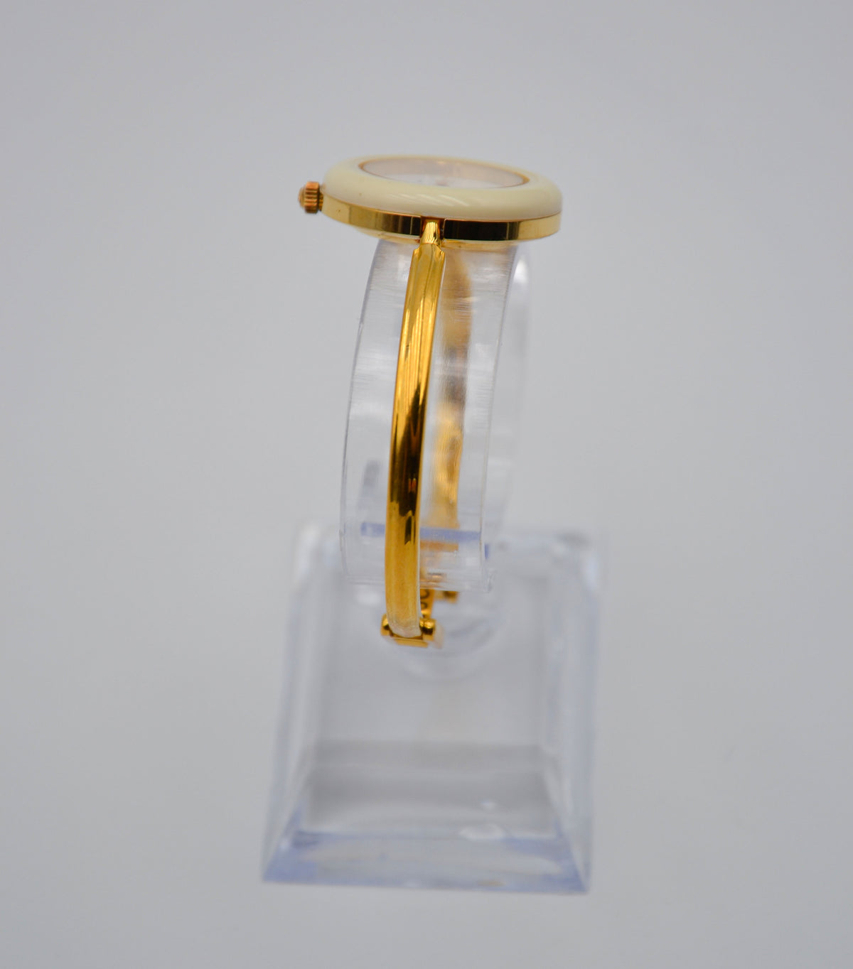 Montre Bezel femme beige quartz