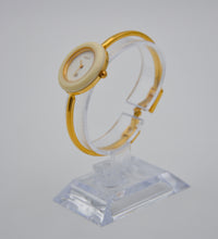 Montre Bezel femme beige quartz