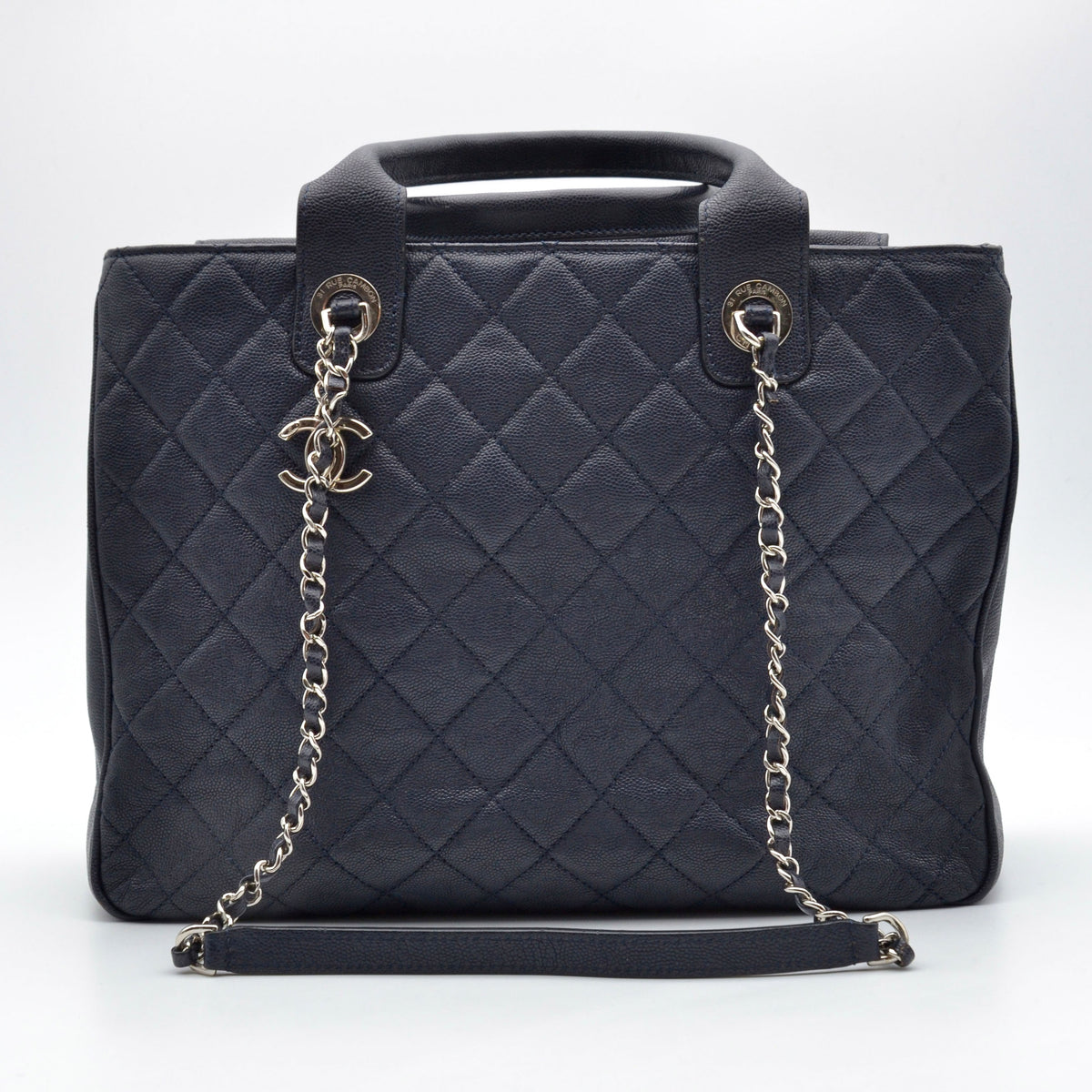 Cabas Chanel CC Caviar Matelassé Bleu Marine