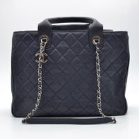 Cabas Chanel CC Caviar Matelassé Bleu Marine