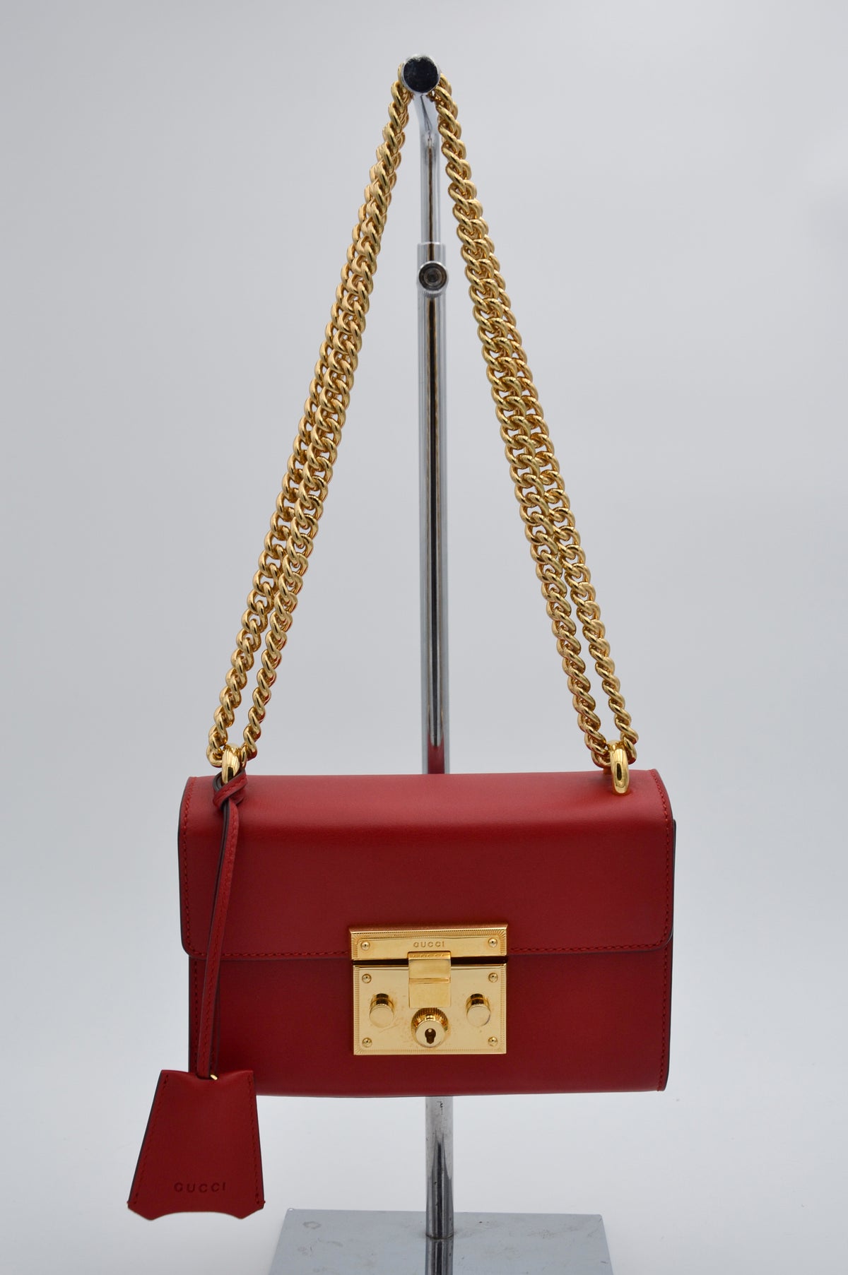 Sac Gucci Padlock Rouge Cuir
