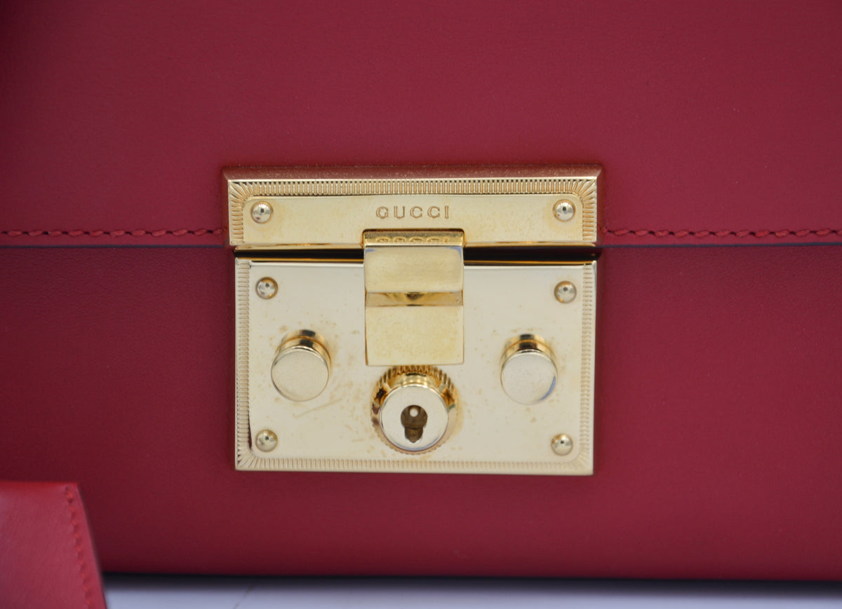 Sac Gucci Padlock Rouge Cuir