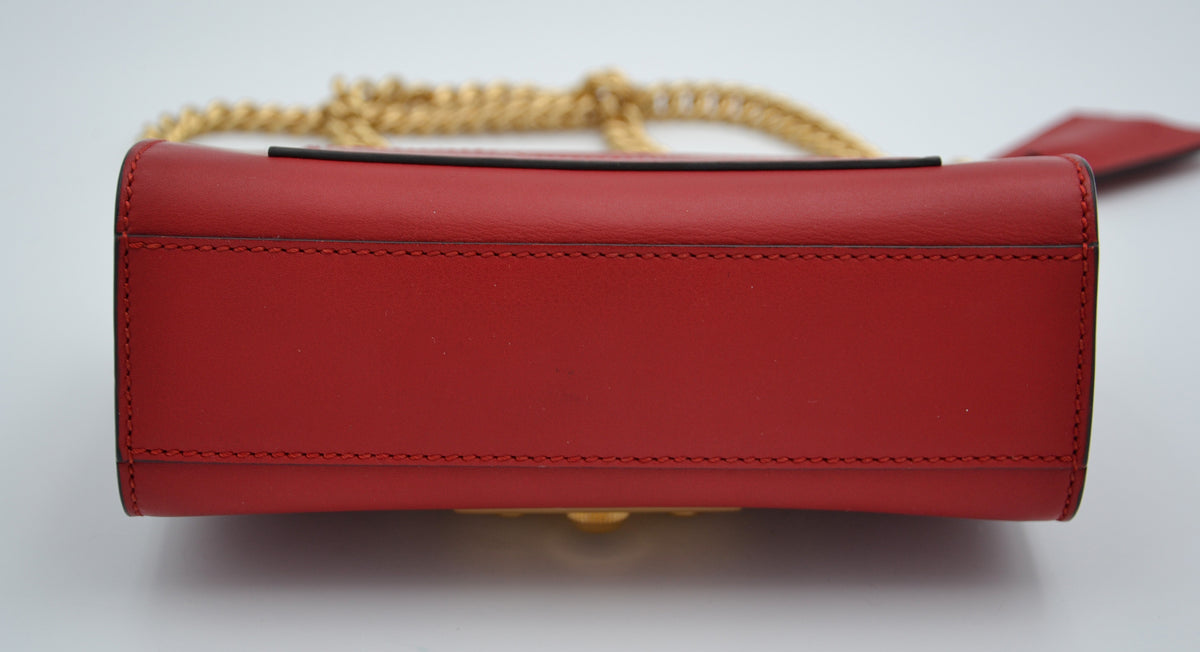 Sac Gucci Padlock Rouge Cuir