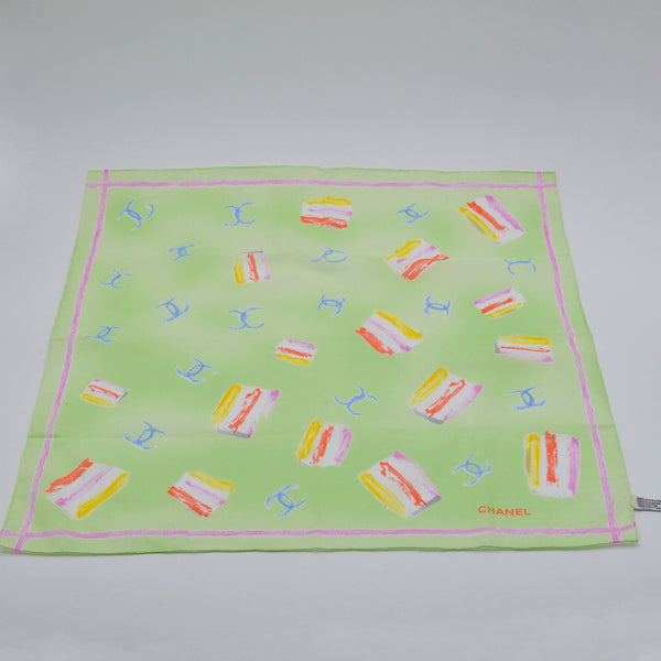 Foulard Chanel Coton Vert Pastel