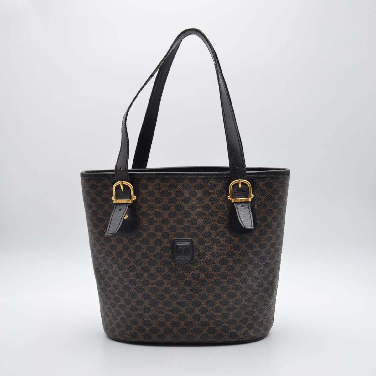 Cabas Céline Macadam Toile Enduite Noire
